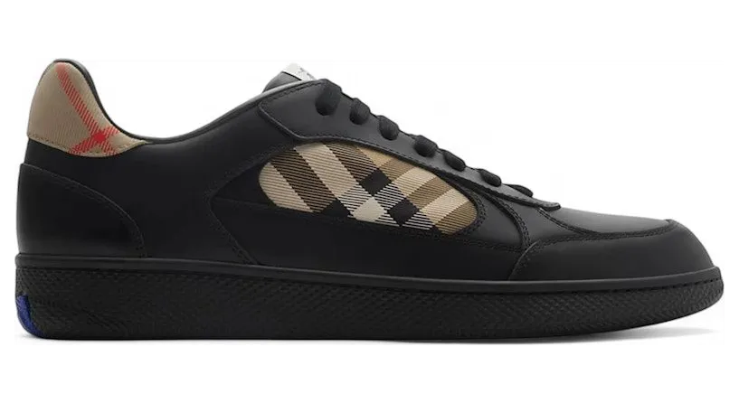 Burberry Leather and Check Terrace Sneakers​ Black Sand (8108650)