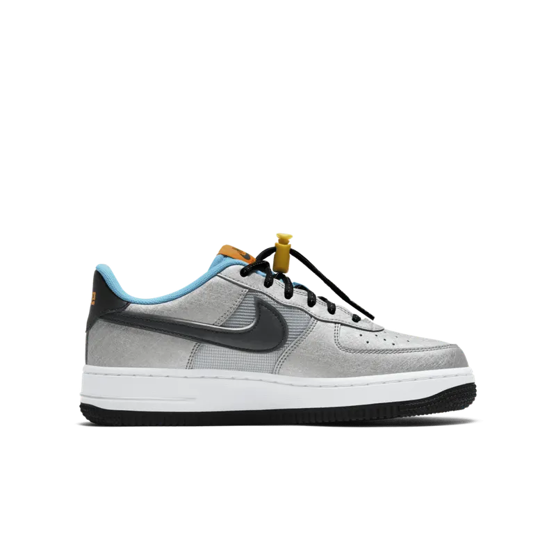 Nike Air Force 1 Low Sky Pack (GS) Metallic Silver/Hyper Crimson-Speed Yellow-Black (CW6011-001)