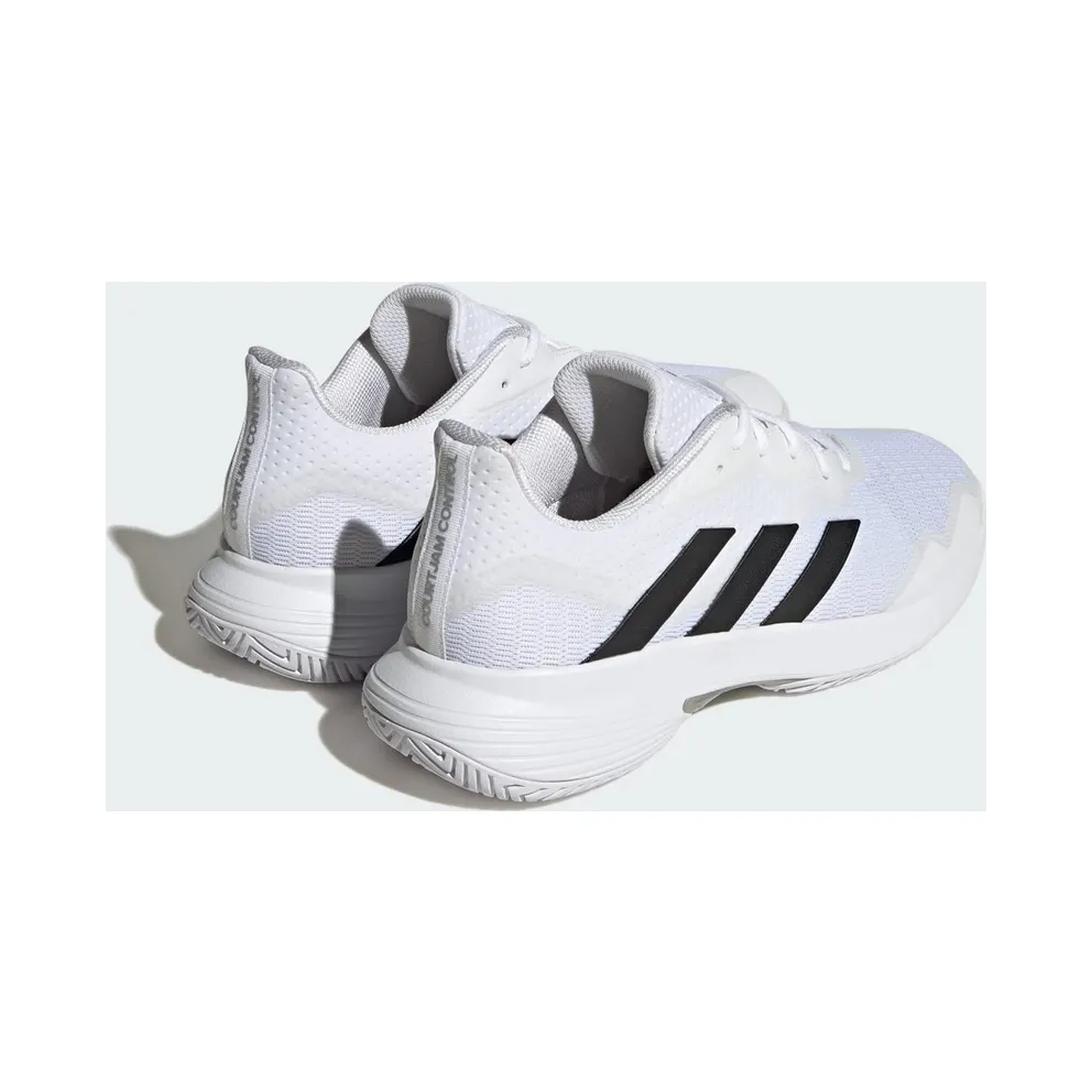 Adidas CourtJam Control Tennis Shoes Cloud White / Core Black / Matte Silver (ID1538)