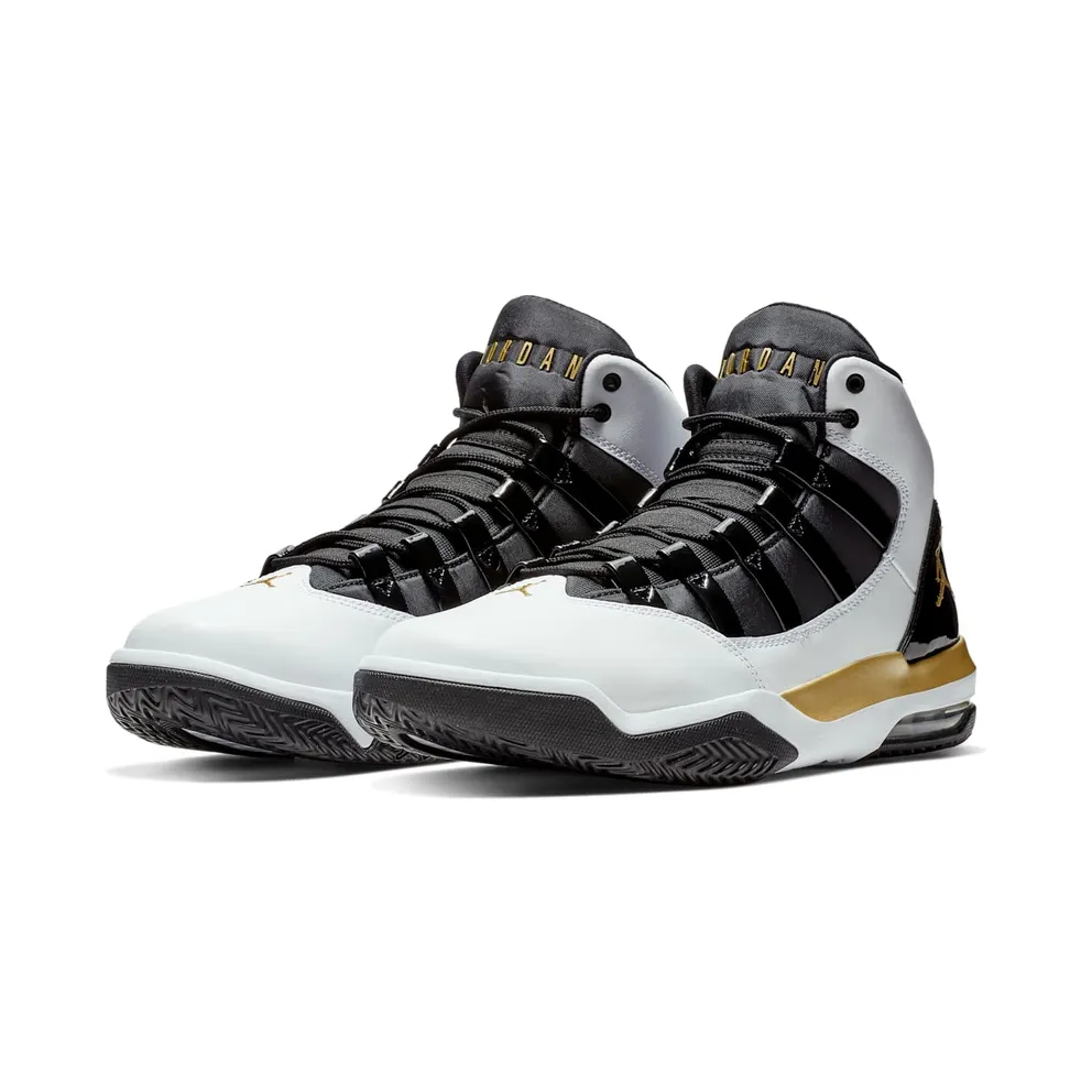 Jordan Max Aura White Metallic Gold Black White/Metallic Gold-Black (AQ9084-107)