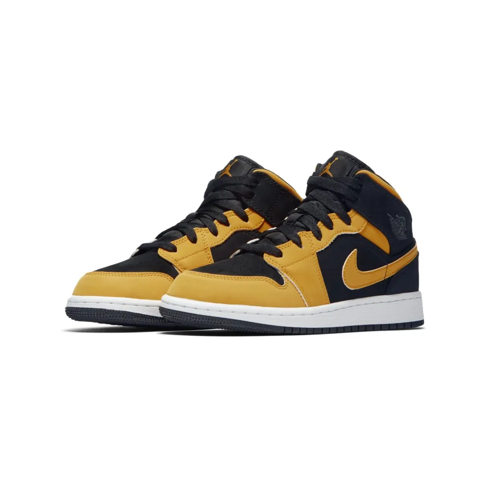 Jordan 1 Mid Reverse New Love (GS) Black/University Gold-White (554725-071)