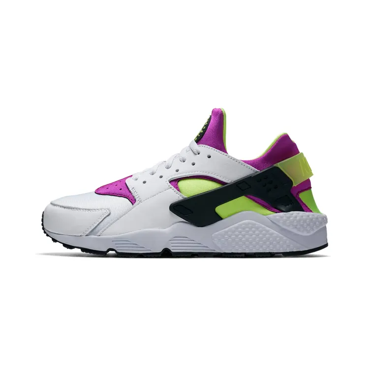 Nike Air Huarache Run 91 QS “White / Neon Yellow / Magenta / Black” (AH8049-101)