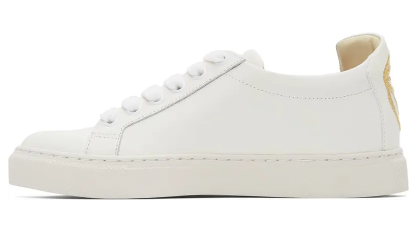 Sophia Webster Off-White & Gold Butterfly Low Sneakers (SSS22137) (3)