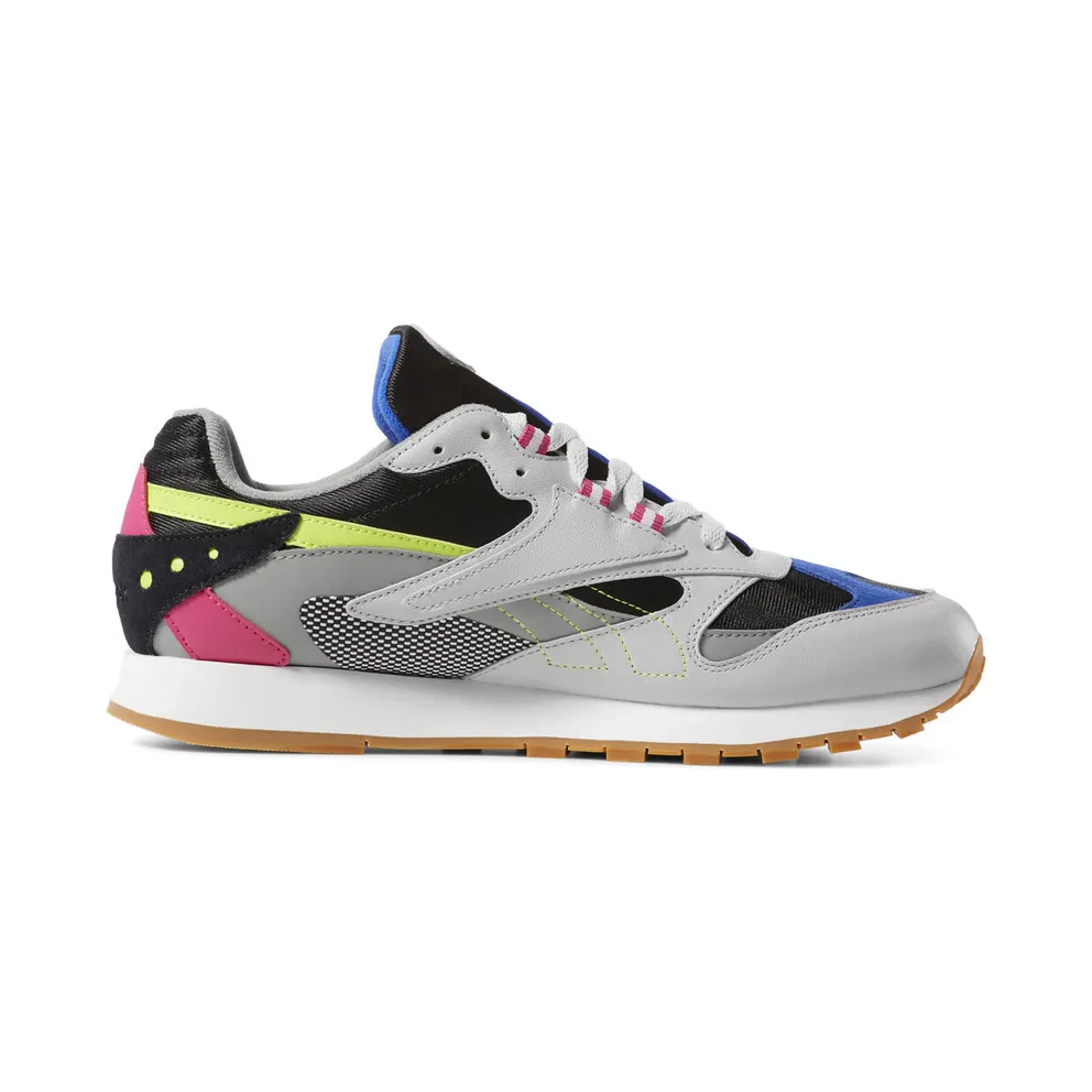 Reebok Classic Leather ATI 90s Grey Skull Grey/Black-Pink-Lime (Other Brands Reebok)