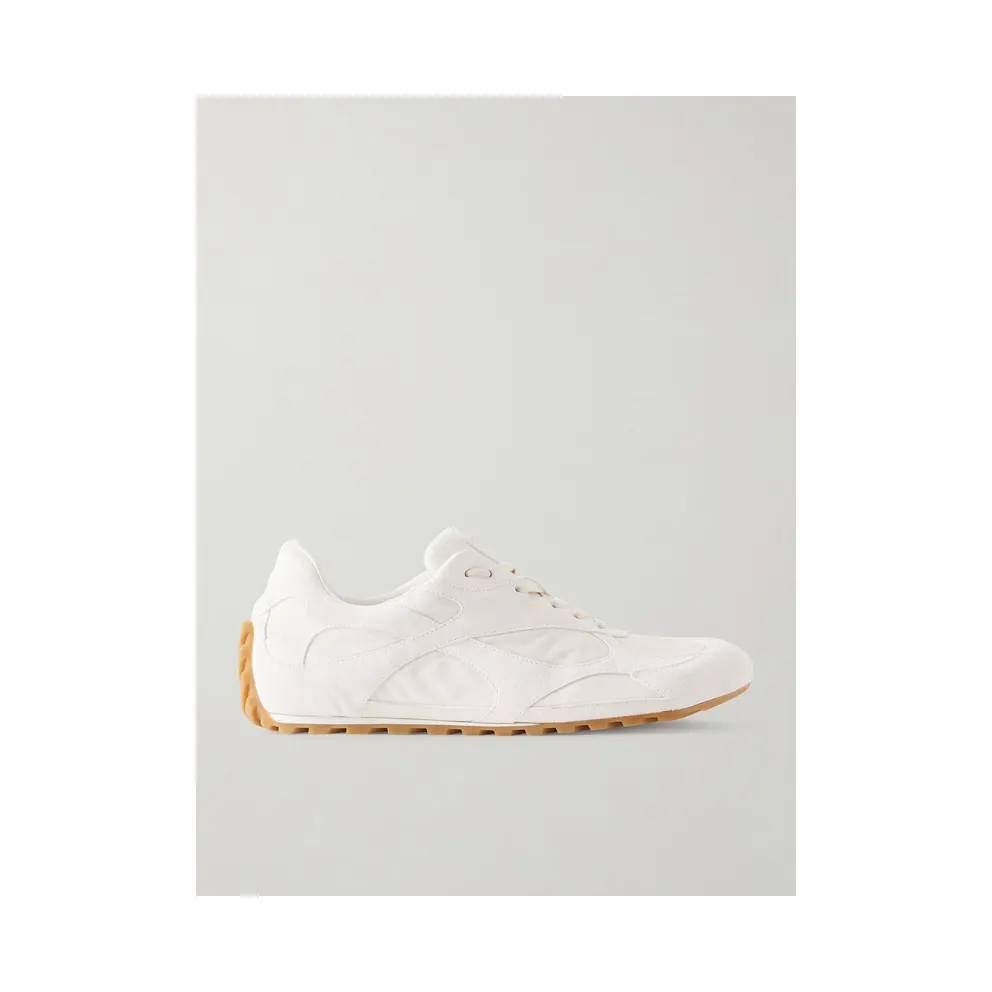 Bottega Veneta Orbit Flash Suede and Leather-Trimmed Shell Sneakers White (867926V65C0)