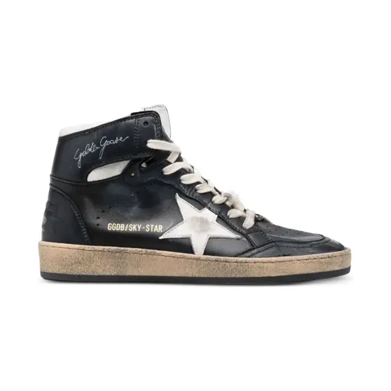Golden Goose Sky-Star in black nappa leather with white leather star “Black” (GMF00230F002944)