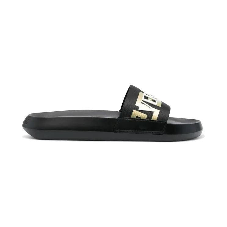 Versace Greca Logo Slides Black Gold White (1008732 1A05627 2B150)