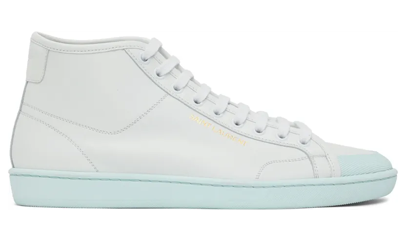 Saint Laurent White & Pink Court Classic SL/39 Sneakers (652773AAAIG)