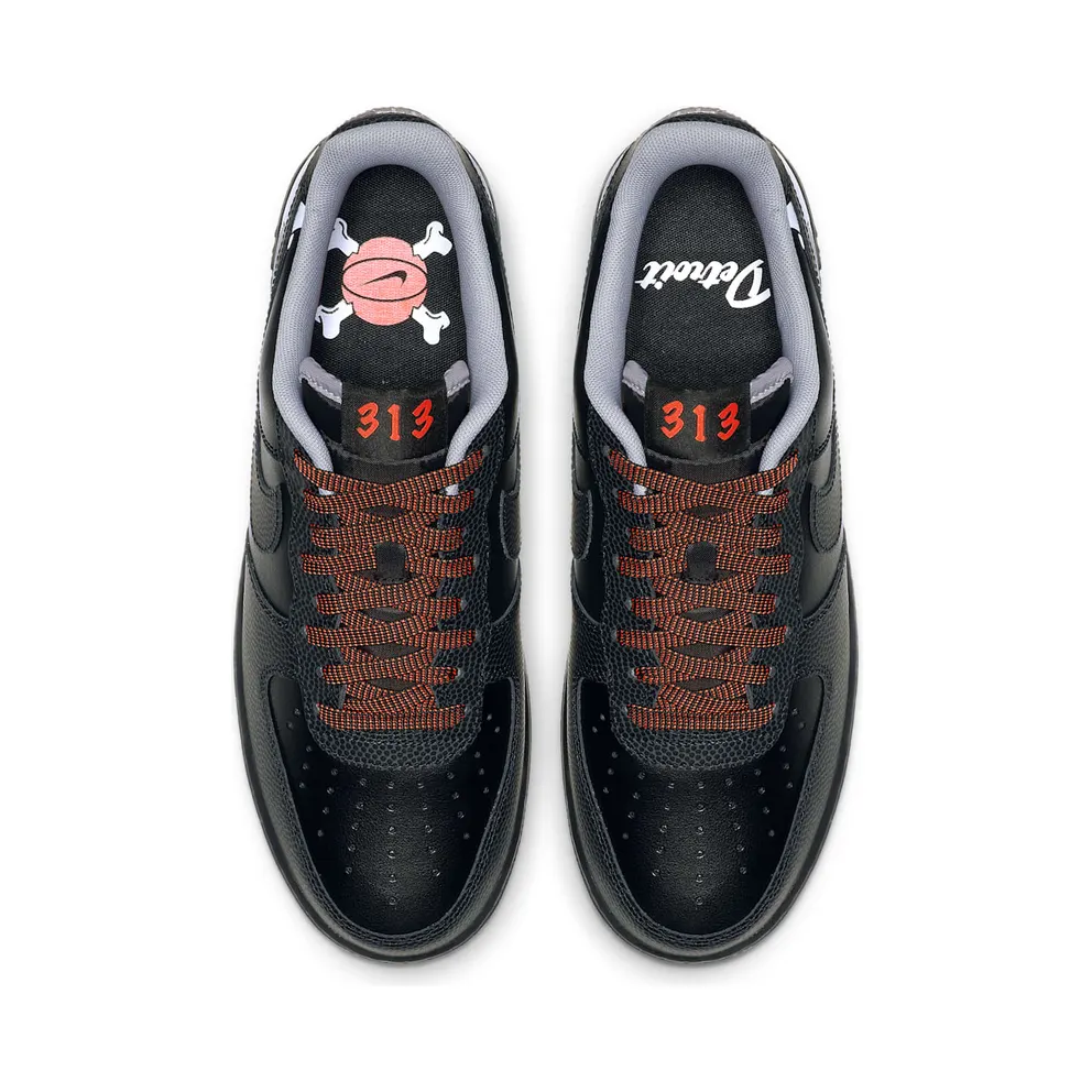 Nike Air Force 1 Low Detroit Away Black/Black-Atmosphere Grey-Turf Orange-White (CD7789-001)