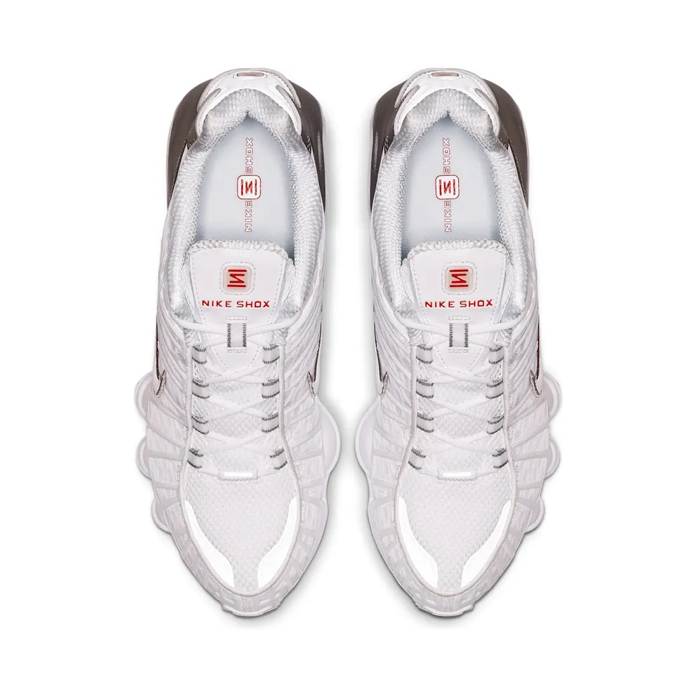 Nike Shox TL White Metallic Silver White/Metallic Silver-Max Orange-White (AV3595-100)