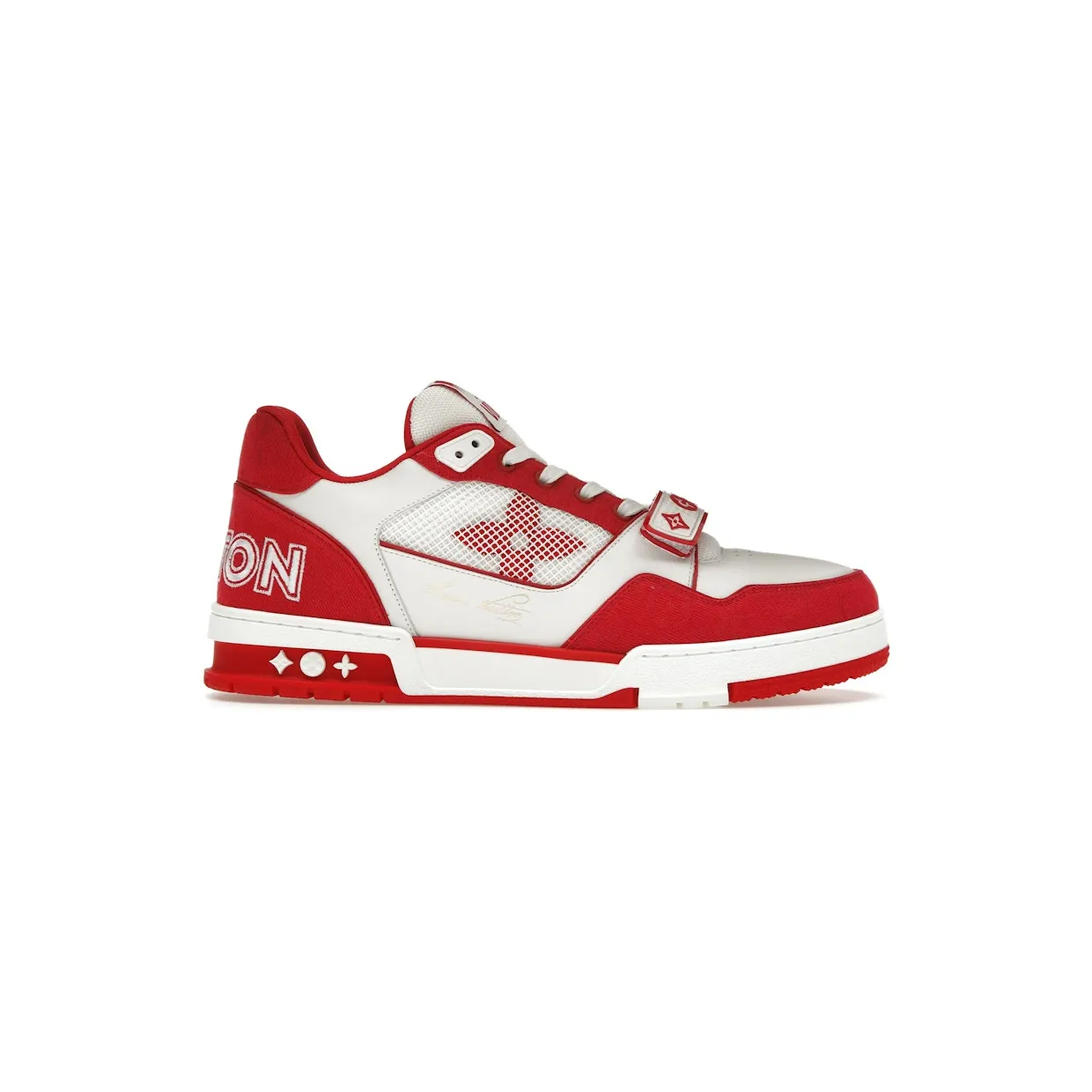Louis Vuitton Trainer Red Monogram Denim (1ABLXI)