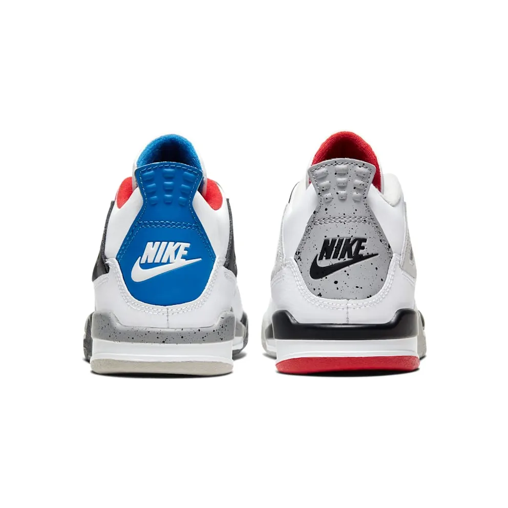 Jordan 4 Retro What The (PS) White/Military Blue-Fire Red-Black-Cement Grey (BQ7669-146)
