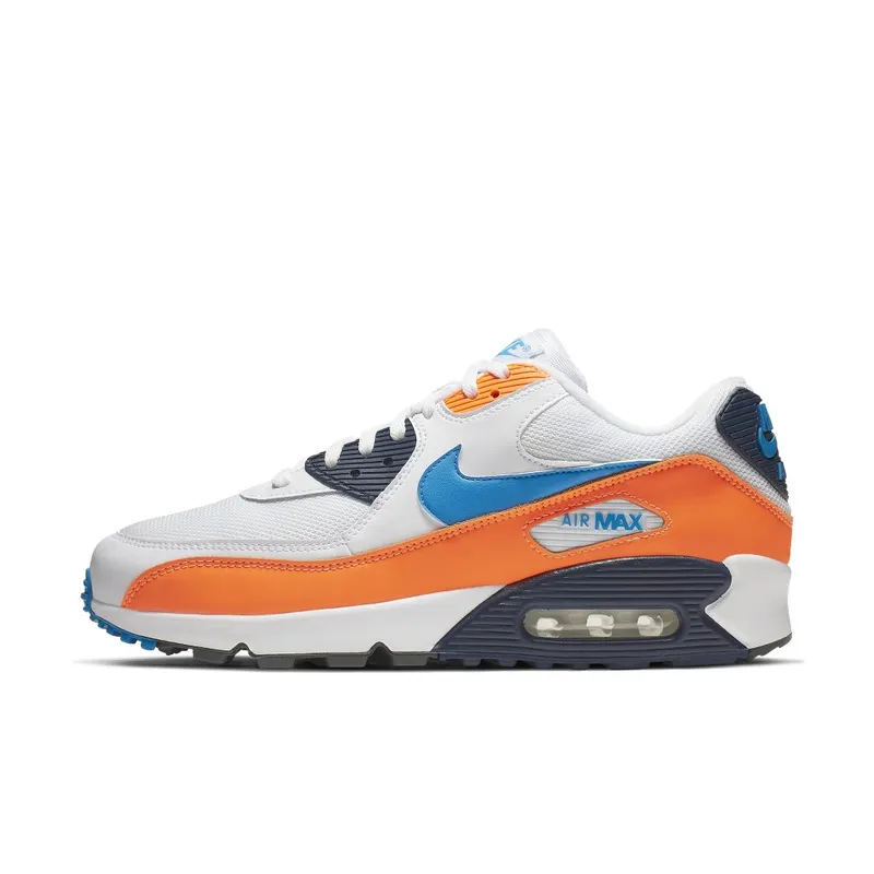 Nike Air Max 90 White Photo Blue Total Orange (2019) (AJ1285-104)