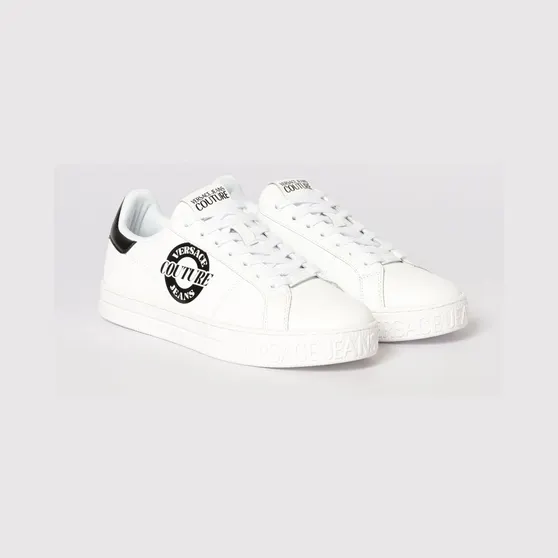 Versace Leather Sneakers with Logo White 1 (80YA3SK1ZPB81L02)