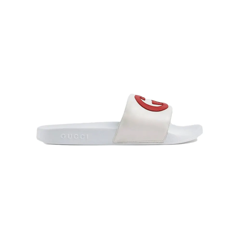 Gucci Slide Interlocking G Leather White (W)