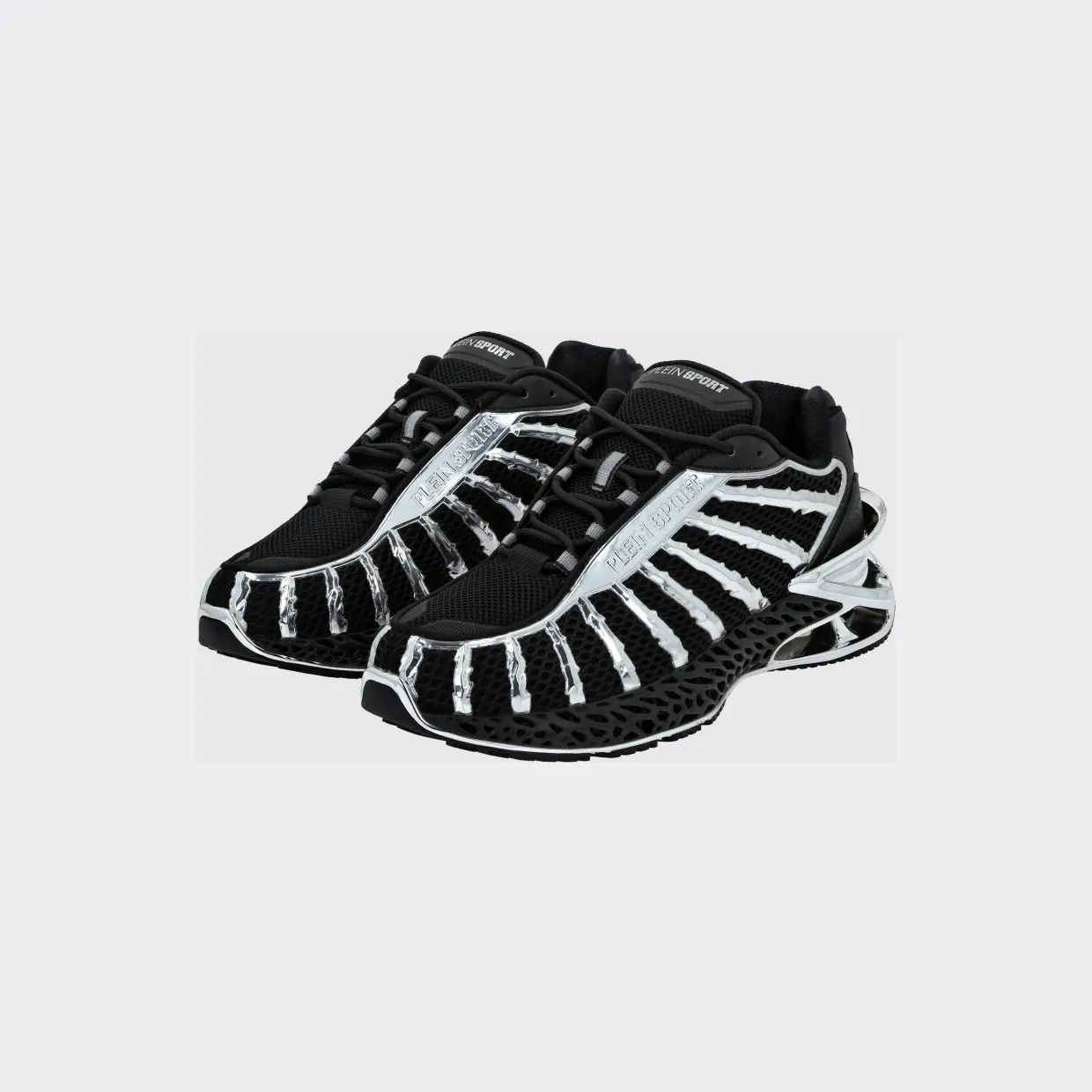 Plein Sport Bicolor Thunderstorm GenX Sneakers in Mesh with a Chunky Sole Black (FABSUSC0337PTE003N0291)