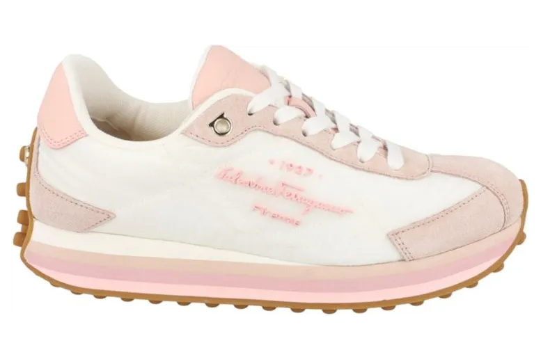 Ferragamo Iggy Mixed Media Sneakers Pink (030320-756564-M)