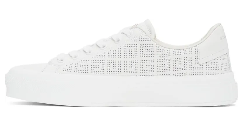 Givenchy White 4G Perforated Sneakers (BE0027E19X100) (3)
