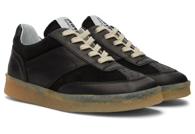 MM6 Maison Margiela Off-White Leather 6 Court Sneakers (S59WS0160 P0673) (4)