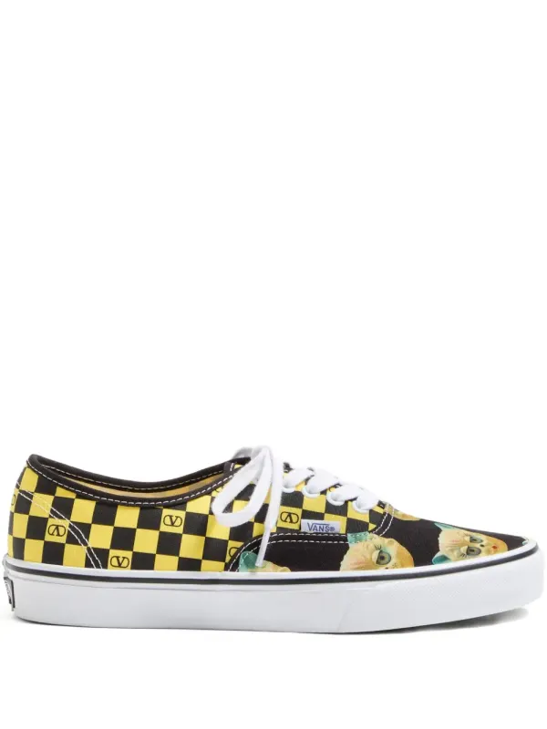 Valentino Garavani x Vans VLogo Checkerboard and Le Chat de la Maison low-top sneakers with print – Black (YS0M23HPJ)