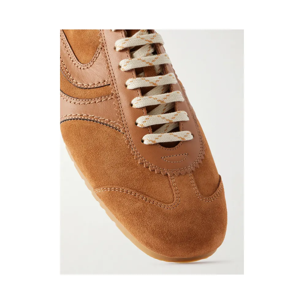 Dries Van Noten Leather-Trimmed Suede Tan (262-021700-0126)
