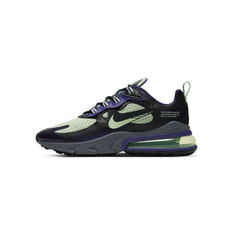 Nike Air Max 270 React Future Swoosh Black/Cool Grey-Court Purple-Vapor Green (CT1617-001)