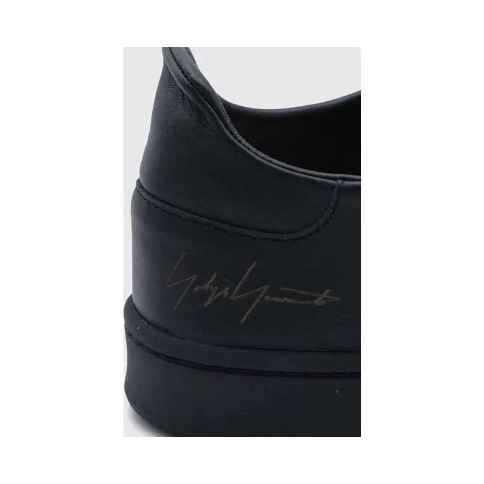 Y-3 Diagonal Stan Smith Leather with Printed Logo and Round Toe Black (KZ9073)