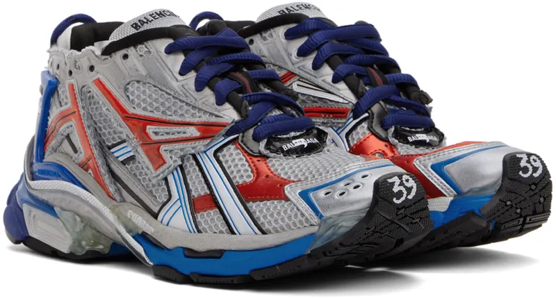 Balenciaga Gray & Blue Runner Sneakers (677403-W3RB6-1264)