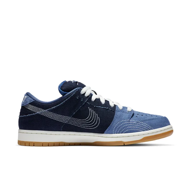Nike SB Dunk Low Denim Sashiko Mystic Navy/Mystic Navy-Gum Light Brown-Sail (CV0316-400)