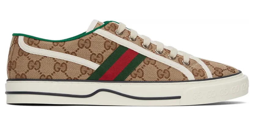 Gucci Beige GG ‘Gucci Tennis 1977’ Sneakers (606111 HVK20)