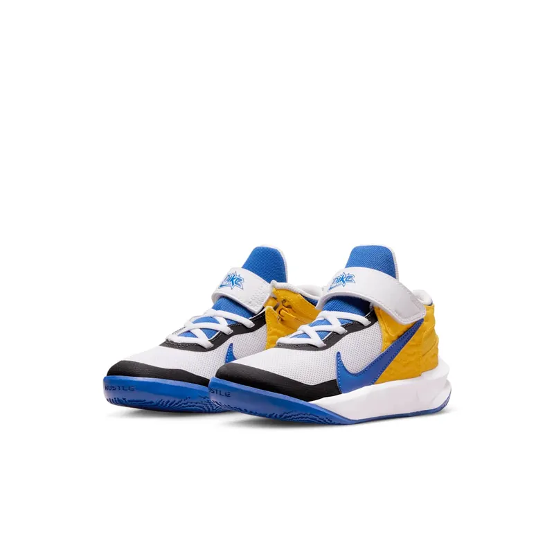 Nike Team Hustle D 10 FlyEase White Yellow Ochre Game Royal (DZ2761-141)