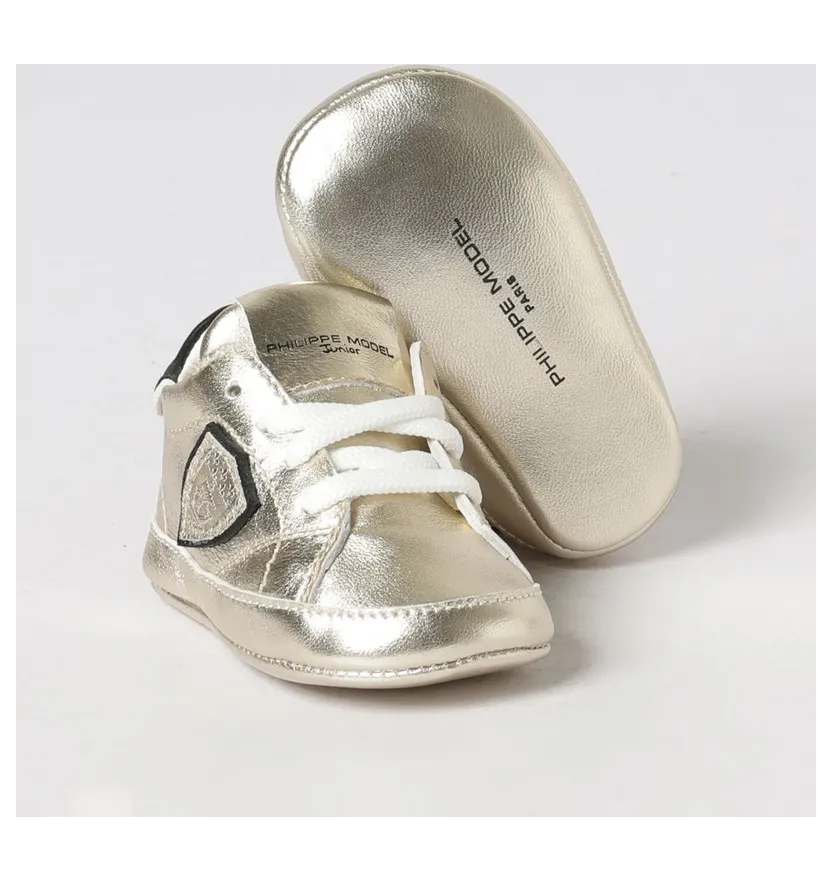 Philippe Model Junior Laminated Leather Sneakers Philippe Model Gold (832612)