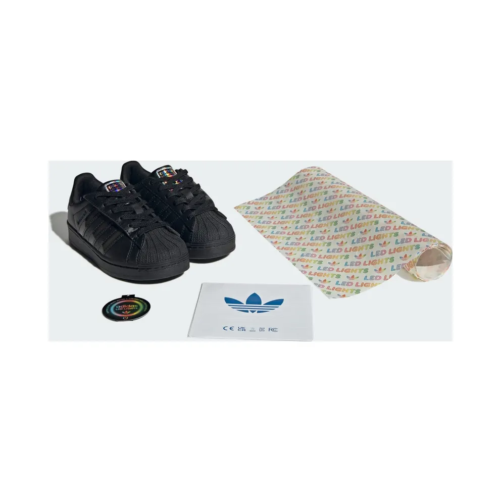 Adidas Superstar Led Lights Comfort Closure Elastic Lace Kids Core Black / Core Black / Preloved Violet (JS1295)
