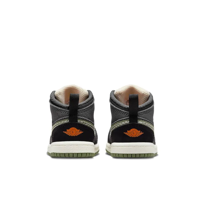 Jordan 1 Mid SE Craft Anthracite Black Bright Mandarin Sky J Light Olive (FD9093-003)
