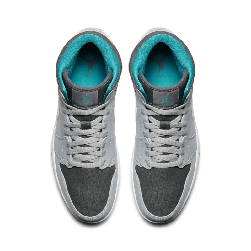Jordan 1 Mid Wolf Grey Tropical Teal Wolf Grey/Tropical Teal-Dark Grey-White (554724-027)