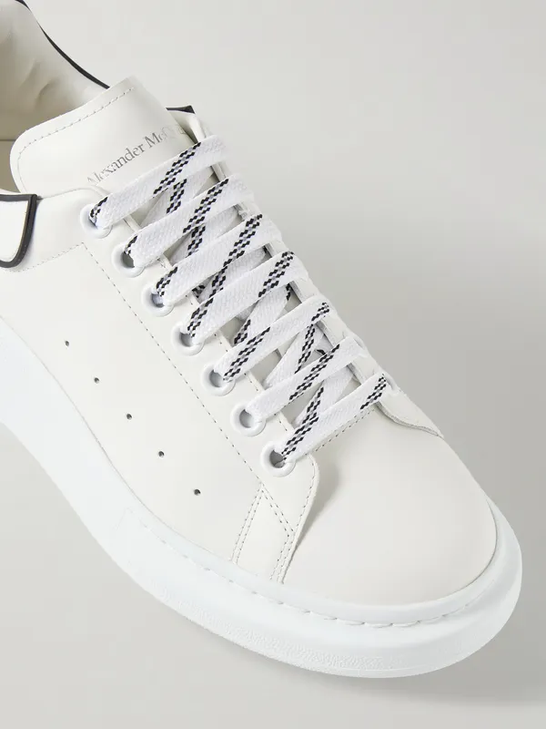 Mcqueen Exaggerated-Sole Rubber-Trimmed Leather White (553680WWAAN)