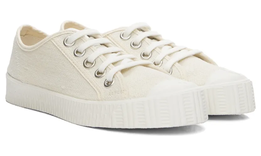 Spalwart Off-White Linen Special Low Sneakers (34031100020) (4)
