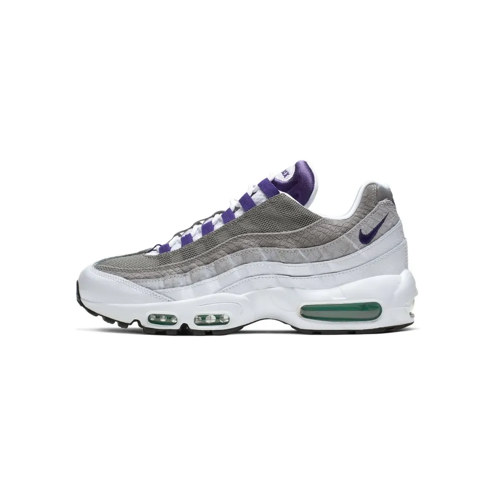 Nike Air Max 95 Grape Snakeskin White/Court Purple-Emerald Green-Wolf Grey-Light Charcoal-Black (AO2450-101)