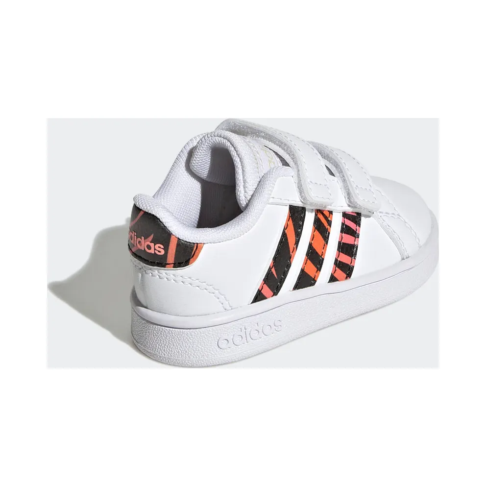 adidas Grand Court Tiger-Print Cloud White / Core Black / Acid Red (GZ1079)