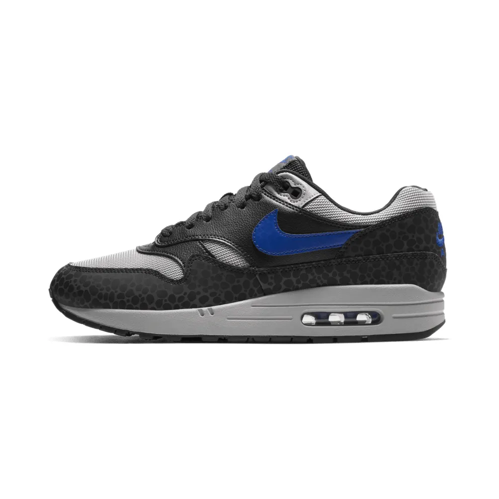 Nike Air Max 1 Safari Reflective Black Off Noir/Atmosphere Grey-Hyper Blue (BQ6521-001)