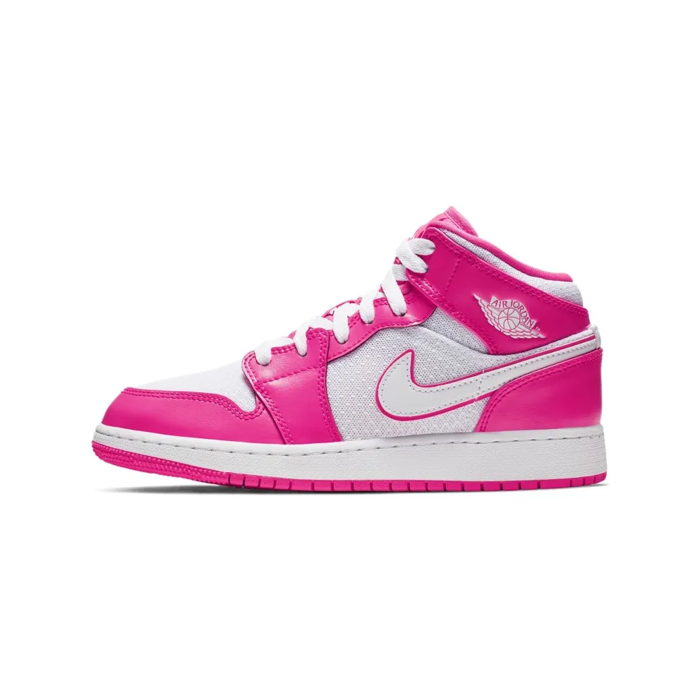 Jordan 1 Mid Hyper Pink White (GS) Hyper Pink/White-White (555112-611)
