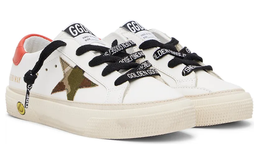 Golden Goose Kids White & Green Camo May Sneakers (GYF00112.F002814.10969) (4)