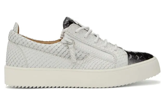 Giuseppe Zanotti White and Black Altman May London Sneakers (RU00043-86789)