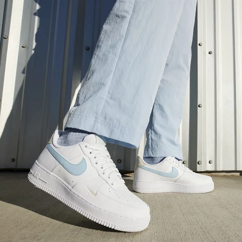 Nike Air Force 1 Low White Light Armory Blue Mini Swoosh (HF0022-100)