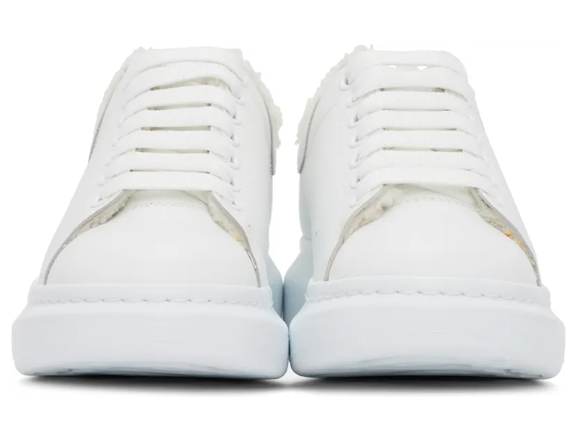 Alexander McQueen White Shearling Oversized Sneakers (604228WIAFI) (2)