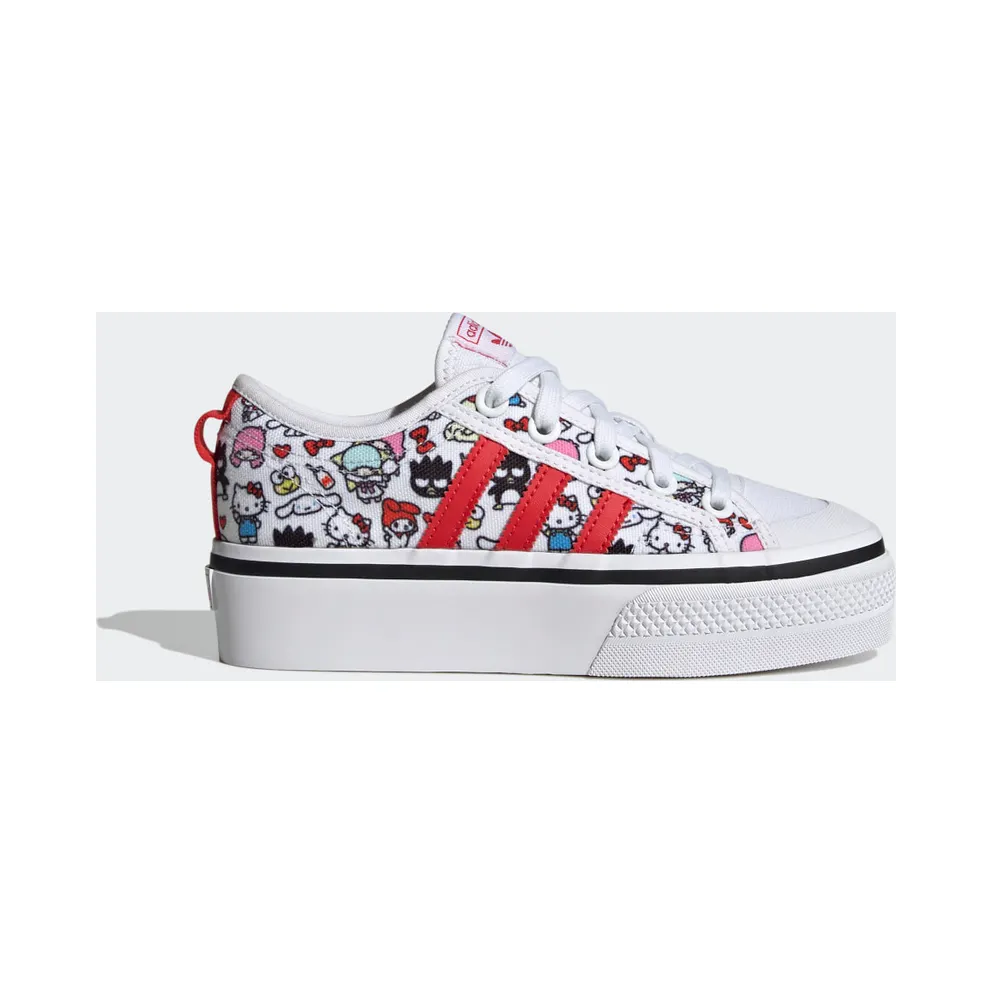 Adidas Nizza Platform Cloud White / Core Black / Vivid Red (HQ6888)