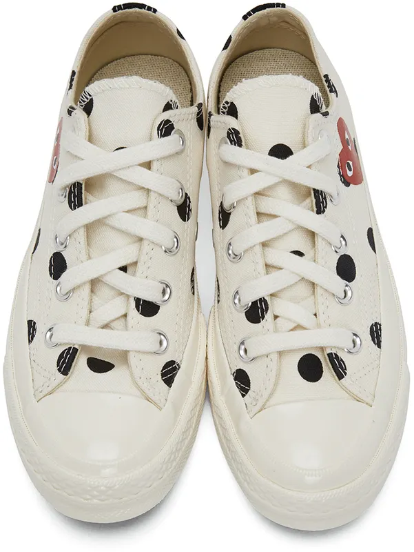 Comme des Garçons Play Black Converse Edition Polka Dot Heart Chuck 70 Low (K114)