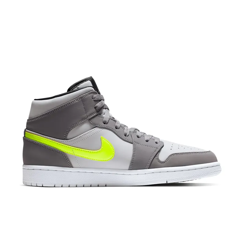 Jordan 1 Mid Gunsmoke Volt Gunsmoke/Volt-Neutral Grey-White-Black (554724-072)