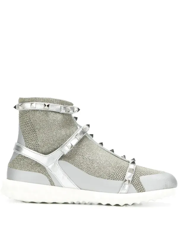 Valentino Garavani Rockstud high-top sneakers – Metallic (WS0F82AIQ)