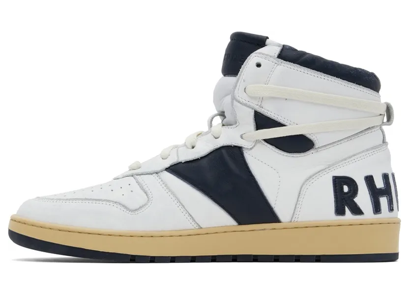 Rhude White & Navy Rhecess Hi Sneakers (RHPF22FO03178807) (3)